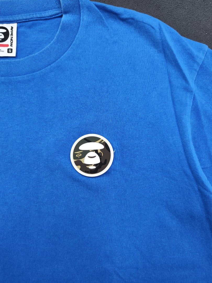 Aape Now Patch Logo Blue Tee (Category: Tshirts & Polo Shirts ) located in Bulacan. Submitted by emilj23 (Listing ID 1469430433, Image 2). Description: Aape Now Patch Logo Blue Tee Size S on tag L 27 W 21 Condition 8.5/10 Color rate 8.5/10 Issue Stain.