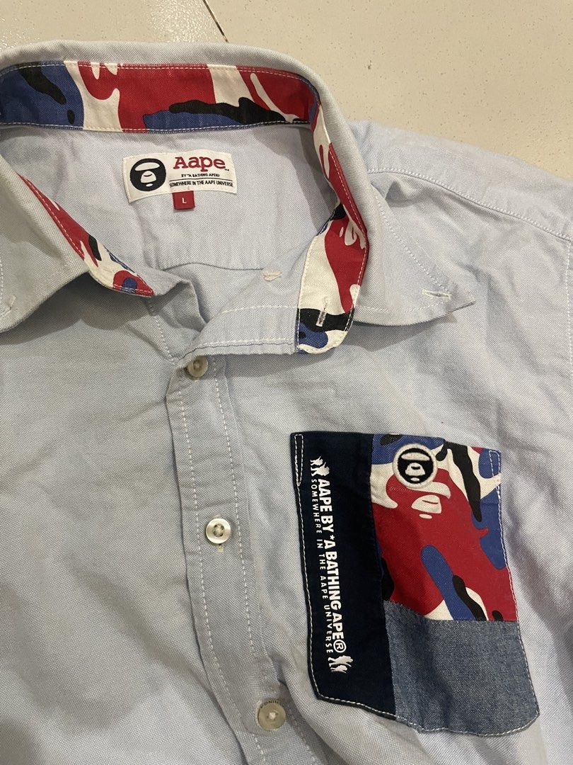 Aape polo shirt (Category: Tshirts & Polo Shirts ) located in San Jacinto. Submitted by clothcartelph (Listing ID 1469420664, Image 2). Description: Size: large Dimes: 21/28 Width: 21 Length: 28 Issue: black ink Color rate: 9/10.