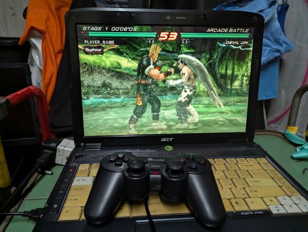 Acer laptop (Category: Laptops & Notebooks) located in Manila. Submitted by avevin (Listing ID 1469421563, Image 1). Description: 🎮 ₱1,700 LANG! RETRO GAMING LAPTOP SET 🎮 Gawin mong mini console desktop setup! Pre-loaded na ng PPSSPP Emulator (Tekken, DBZ, GTA, Metal Slug, NBA 2K, atbp.) + Kasama na USB Game Controller! Plug and play na agad! SPECS & BUNDLE: • Processor: Intel Pentium Dual T3400 • RAM / Storage: 4GB RAM / 250GB HDD • OS: Naka W