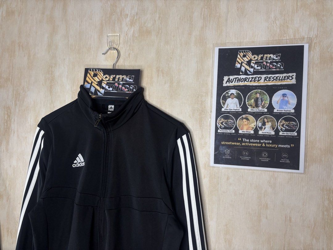 ADIDAS TYRO 19 JACKET (Category: Coats, Jackets and Outerwear) located in Cabuyao City. Submitted by pormanation-thrift-store (Listing ID 1469571993, Image 2). Description: ADIDAS TYRO 19 JACKET Condition: LIKE NEW Color rate: 10/10 (PWEDE SA MASELAN) Size: MEDIUM Dimes: 21”Wx28”L Issue: NONE✅ Price: 1200.