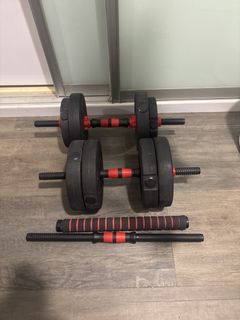 Adjustable Barbell and Dumbbell Weights Set, Sports Equipment, Exercise ...