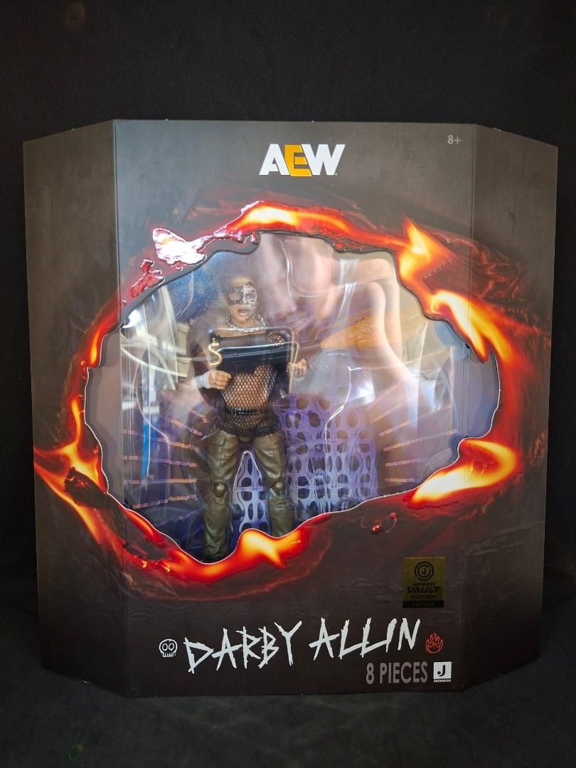AEW Jazwares Vault Darby Allin (Category: Figurines & Statues) located in San Juan City. Submitted by ged06 (Listing ID 1469416991, Image 1). Description: AEW Action Figures – Jazwares| Brand New, Unopened | PRICE FIXED Brand new, unopened WWE Mattel Action Figures. All figures are complete with accessories. Minor cosmetic imperfections on packaging may be present. Collectors particular about box condition may message for additional photos before