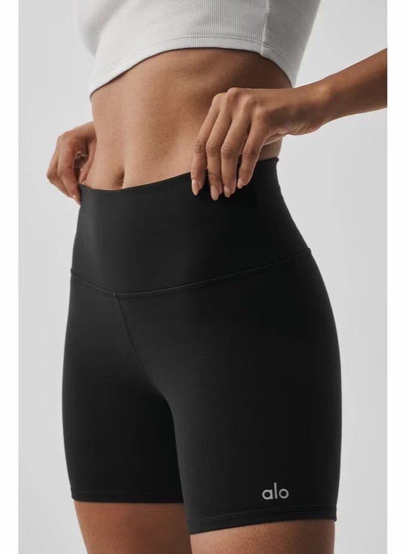 Alo Biker Shorts Reflectorized Logo (Category: Activewear) located in Cavite. Submitted by onebeancent (Listing ID 1469514643, Image 2). Description: Size: Small (26 to 30 Women's) Dimension: 14" Length Color: Black Color Rate: 10/10 Issue: None Condition: Like new‼️ Price: 750php Additional Shipping Fee (J&T Small Pouch) 75php Luzon 100php visayas 120php mindanao.