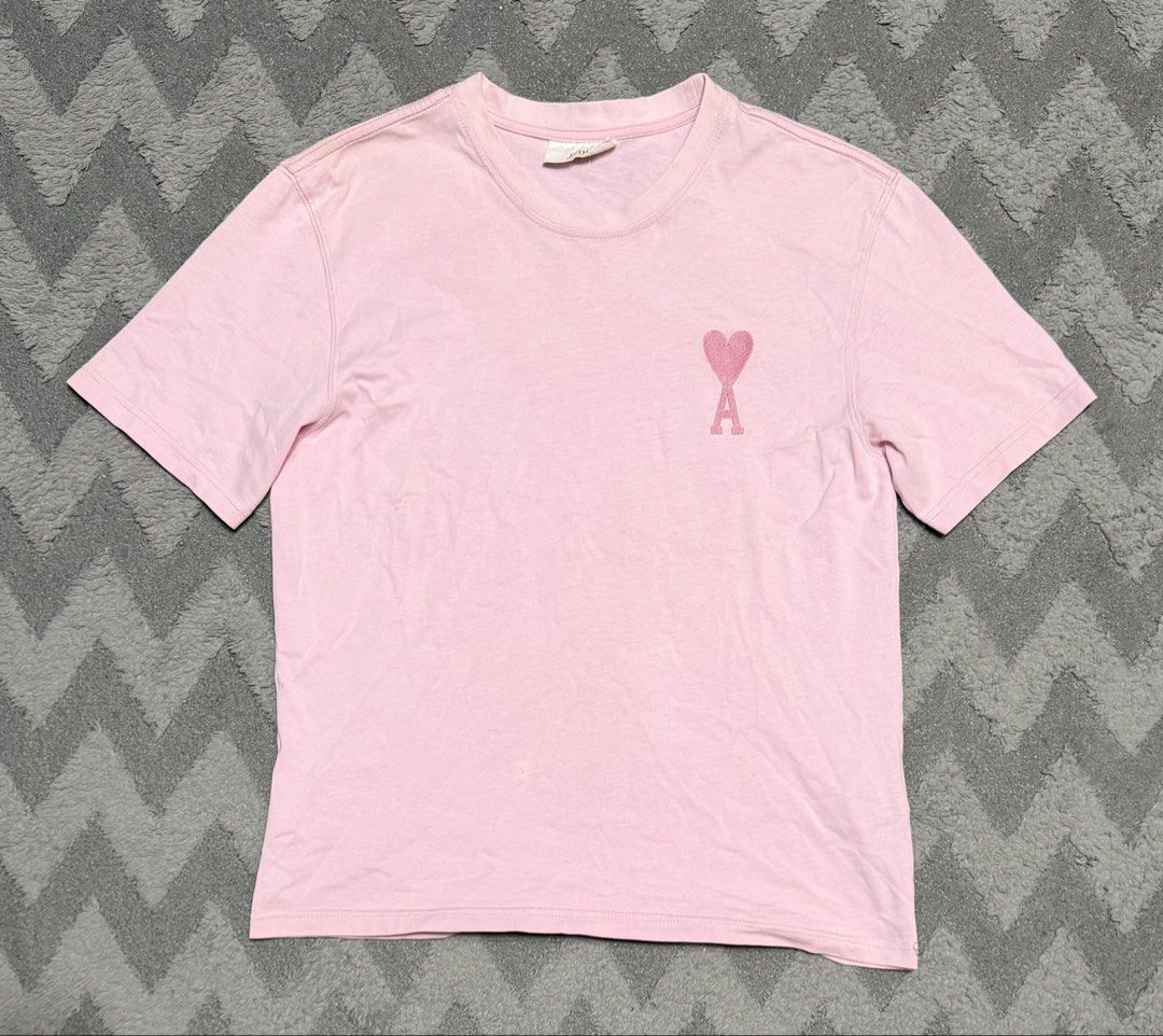 Ami - Pastel Pink Embroided Logo Tee (Category: Tshirts & Polo Shirts ) located in Cavite. Submitted by commoncourtesy (Listing ID 1469422731, Image 1). Description: Size Small.