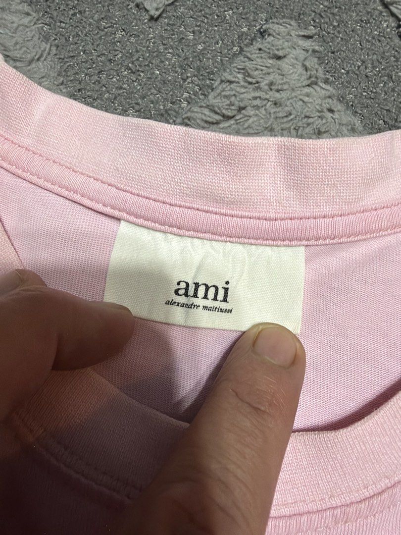 Ami - Pastel Pink Embroided Logo Tee (Category: Tshirts & Polo Shirts ) located in Cavite. Submitted by commoncourtesy (Listing ID 1469422731, Image 3). Description: Size Small.