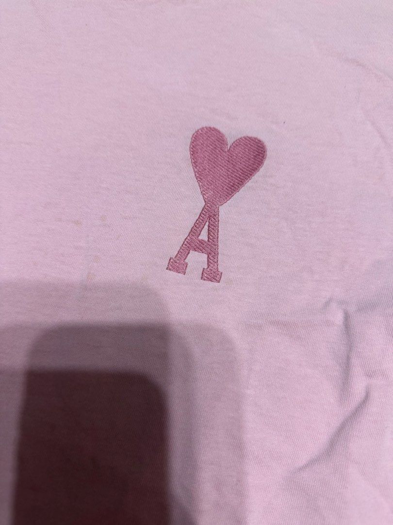 Ami - Pastel Pink Embroided Logo Tee (Category: Tshirts & Polo Shirts ) located in Cavite. Submitted by commoncourtesy (Listing ID 1469422731, Image 2). Description: Size Small.