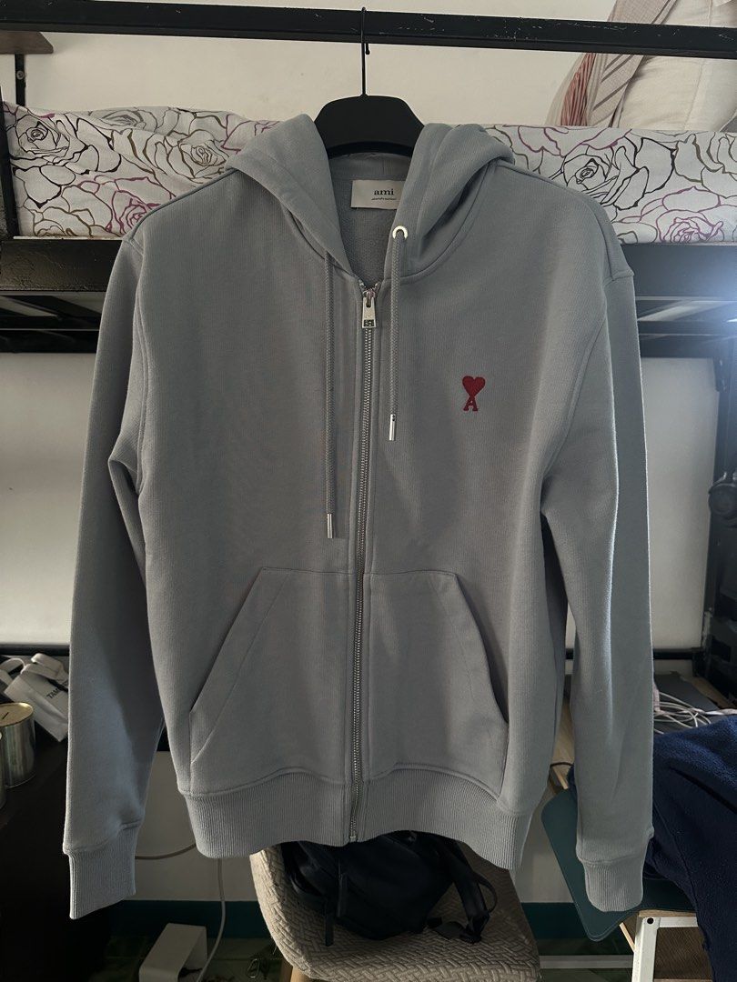 Ami Paris Zip Up Jacket (Category: Hoodies) located in Manila. Submitted by colettt1323 (Listing ID 1469445650, Image 1). Description: Ami ADC Zip Up Jacket Size S oversized | 22 x 25.5 Good as new 100% Authentic .