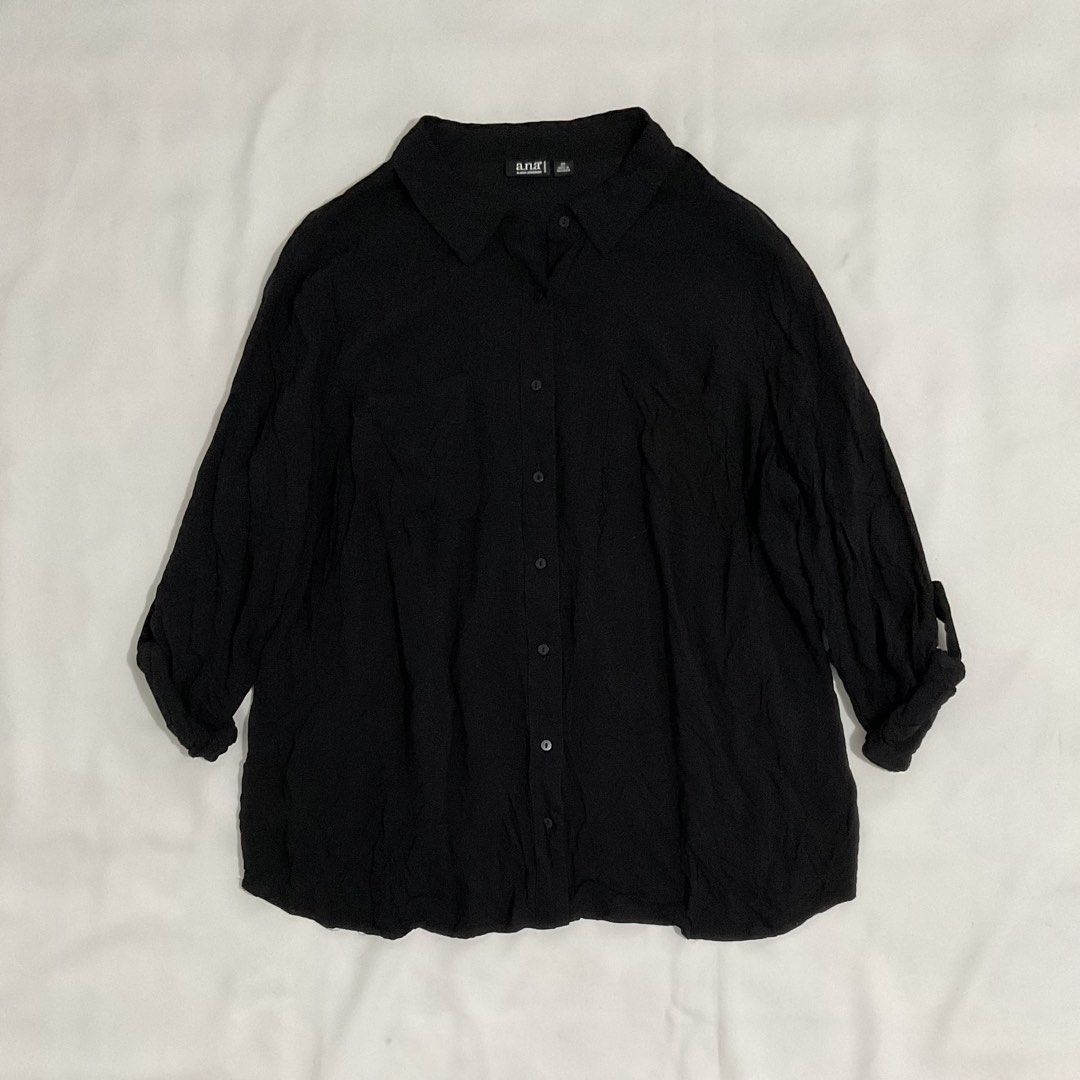 Ana Women’s Basic Solid Black Comfy Office Blouse Button Down Blouse (Category: Blouses) located in Caloocan City. Submitted by de_clothur (Listing ID 1469416251, Image 2). Description: .