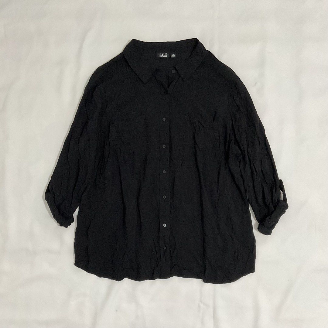 Ana Women’s Basic Solid Black Comfy Office Blouse Button Down Blouse (Category: Blouses) located in Caloocan City. Submitted by de_clothur (Listing ID 1469416251, Image 1). Description: .