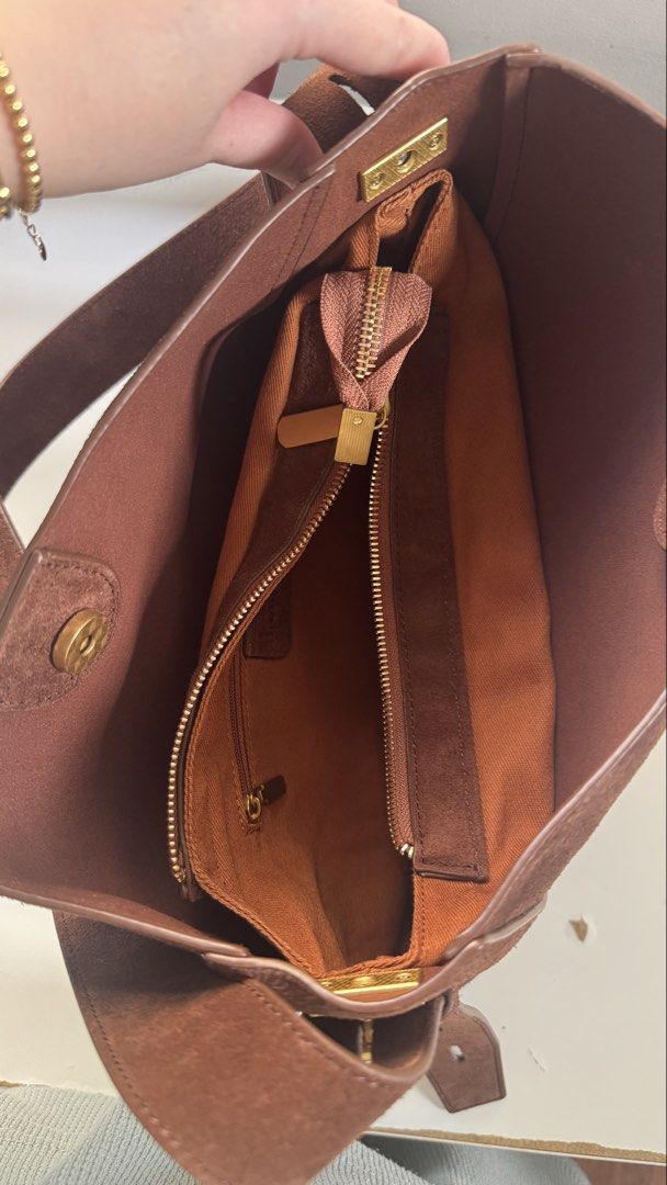 Anonymousbags Brown Suede Sling Bag (Category: Shoulder Bags) located in Quezon City. Submitted by shoppingcl (Listing ID 1469467714, Image 3). Description: • Brand new, never been used • Retails for ₱7900.
