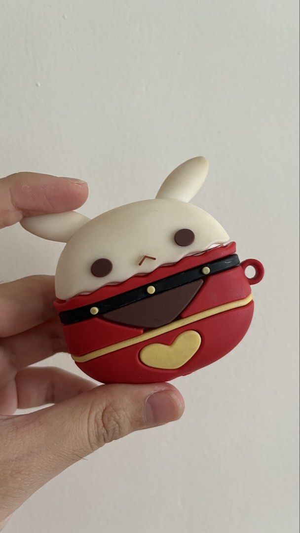 Apple AirPods 2 with Cute Bunny Silicone Case (Category: Headphones & Headsets) located in Calamba. Submitted by mochichee (Listing ID 1469419274, Image 3). Description: Inclusions: ✨ Apple AirPods 2nd gen (Complete pair: Left and Right pieces) ✨ Original capsule charging case ✨ FREEBIE: Genshin Dodoco Case ‼️ IMPORTANT PLS READ ‼️ Buds and capsule are working fine, but please note: ✨ Battery drains fast (both ear buds and capsule) ✨ Bought off F