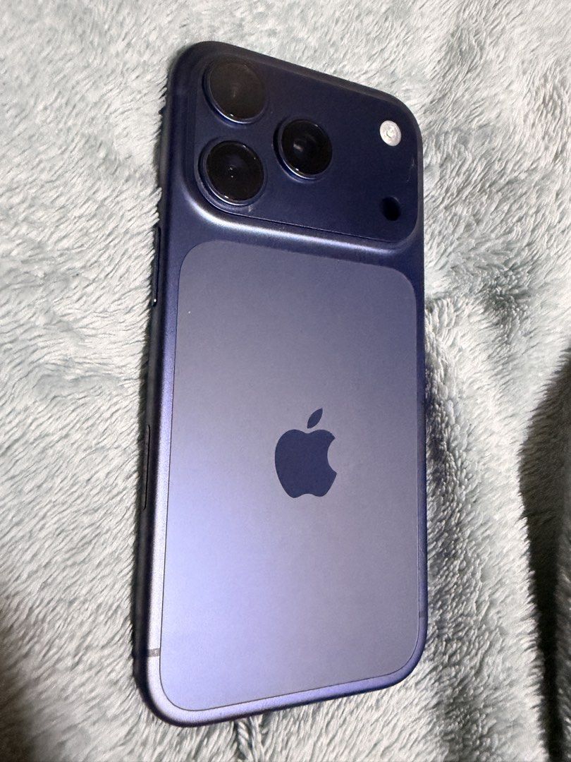 Apple iPhone 17 Pro 256GB Deep Blue (Category: iPhone 17 Series) located in Taguig. Submitted by dadnextdoor (Listing ID 1469553596, Image 2). Description: - Model: Apple iPhone 17 Pro (256GB) - Color: Deep Blue - Condition: Pristine, like new - Inclusions: Official sales invoice, original box, charging cable, and SIM ejector pin - Extras: Belkin screen protector and Belkin MagSafe case already attached - Status: Fully ready for a new owner.