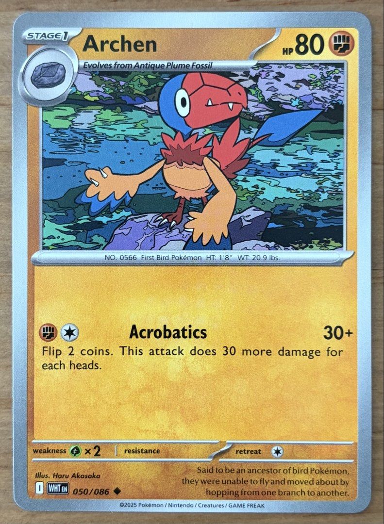 Archen | Pokemon Cards ~ White Flare (Category: Raw Singles) located in Makati City. Submitted by cardlab (Listing ID 1469568666, Image 1). Description: Items are 💯 authentic/original/legit. About The Card: •Language: EN • Number: 059/086 • Uncommon • Normal FOR: • Cards ₱99 and below with Card Sleeves • Cards ₱100 and up with Card Sleeves and Used Toploader • ₱10 for Bnew Tops Packaging (If Shipping): ✔️ Plastic cover ✔️ Cardboard ✔️ Bubble wra