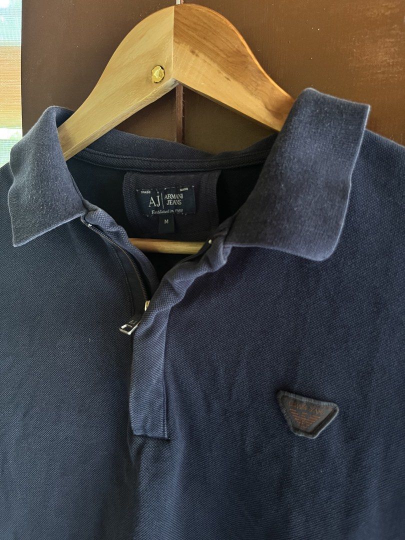 Armani Jeans Navy Polo Shirt Size M (Category: Tshirts & Polo Shirts ) located in Tagum. Submitted by thisisdavethriftzzz (Listing ID 1469539321, Image 2). Description: Details⬇️ Width: 20 Length: 27 Issue: None Color rate: 9/10 ₱250.