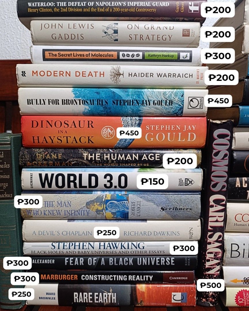 Assorted Books ( See the description for the list) (Category: Storybooks) located in Quezon City. Submitted by 2shadesofred (Listing ID 1469555862, Image 2). Description: Photo 1: Britannica Great Books of the Western World Collection | Hardcover | ₱300 each • Volume 49: Darwin - On the Origin of Species by Means of Natural Selection - The Descent of Man - Selection in Relation to Sex • Volume 16: Ptolemy, Copernicus, Kepler I: The Almagest II: O