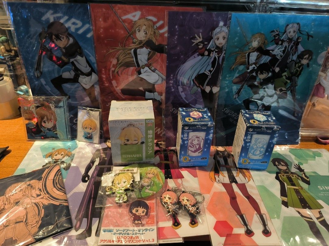 Asstd. Aniks Sword Art Online (Category: J-Wave Merchandise) located in Lucena. Submitted by raishou (Listing ID 1469563169, Image 1). Description: Sword Art Online For Take all or per set.. (See Photos) 1st Photo - Take All ₱750 2nd Photo - Clear File Set ₱280 3rd Photo - Terraria Hikkake Leafa/Suguha Acrylic, Rubber Charms Set ₱400 4th Photo - Yuuki and Asuna Glass Set ₱180 5th Photo - Rubber/Acrylic Charms and Bookcover Set ₱90 ----- MOP: Gcas