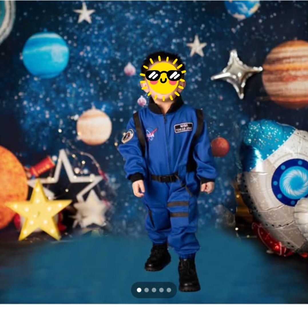 ASTRONAUT COSTUME FOR RENT (Category: Babies & Kids Fashion) located in Manila. Submitted by enajacl (Listing ID 1469546355, Image 1). Description: FOR RENT - Blue Astronaut Costume - Perfect for birthday photoshoot/outfit - Good as new.