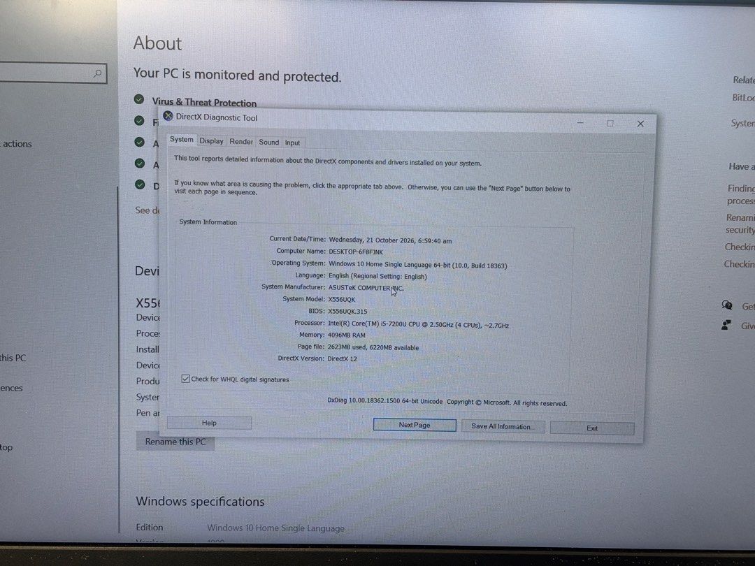 ASUS Laptop i5-7200U NVIDIA 940MX (Category: Laptops & Notebooks) located in Manila. Submitted by senpaiskep07388 (Listing ID 1469519353, Image 3). Description: Asus X556U • Intel Core i5-7200U • Intel HD Graphics 620 • Nvidia Geforce 940MX (2GB Gaming GPU) • 4gb ddr4 (4 ram slots) • 1 Terabite HDD storage Solid for moderate gaming and multitasking. Excellent price to performance ratio. Every function works except: Charging port not working, work
