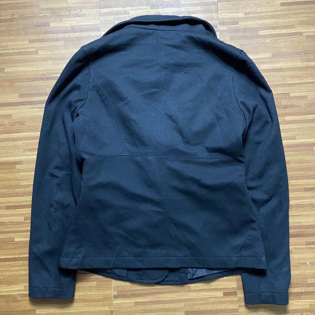 Asymmentrical jacket (Category: Coats, Jackets and Outerwear) located in Quezon City. Submitted by semantaryrave (Listing ID 1469551318, Image 2). Description: Asymmentrical jacket Size- Large Width- 19 Length- 26 Good condition No issue .