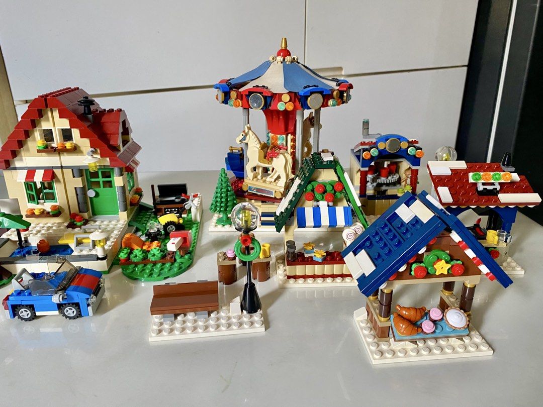 Authentic LEGO Creator Holiday Sets (Take All) (Category: Lego & Building Sets) located in Dasmarinas. Submitted by love.rhepetes (Listing ID 1469540421, Image 1). Description: Authentic LEGO Creator Holiday Sets (Take All) ✅LEGO 10235 Winter Village Market Creator Expert (retired) As a cornerstone of LEGO’s festive Winter Village Collection, the build centerpiece is a functioning, hand-cranked rotating holiday carousel featuring rocking horses a
