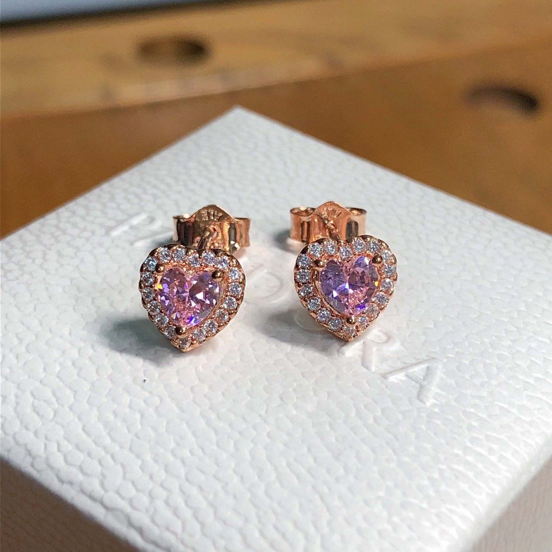 Authentic Pandora RosegoldElevated Pink Heart Stud Earrings (Category: Earrings) located in Manila. Submitted by daintyjewels (Listing ID 1469549394, Image 1). Description: .