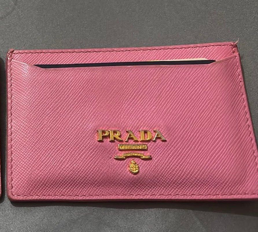 Authentic Prada Pink Vintage Card Holder (Category: Luxury Bags & Wallets) located in Manila. Submitted by ggdolls (Listing ID 1467218950, Image 1). Description: - PRADA SAFFIANO CARD HOLDER Pink with GHW Vintage Guaranteed Authentic Bought this from Sonu Vintage. Rfs: Duplicate Delivery fee would be shouldered by the buyer..