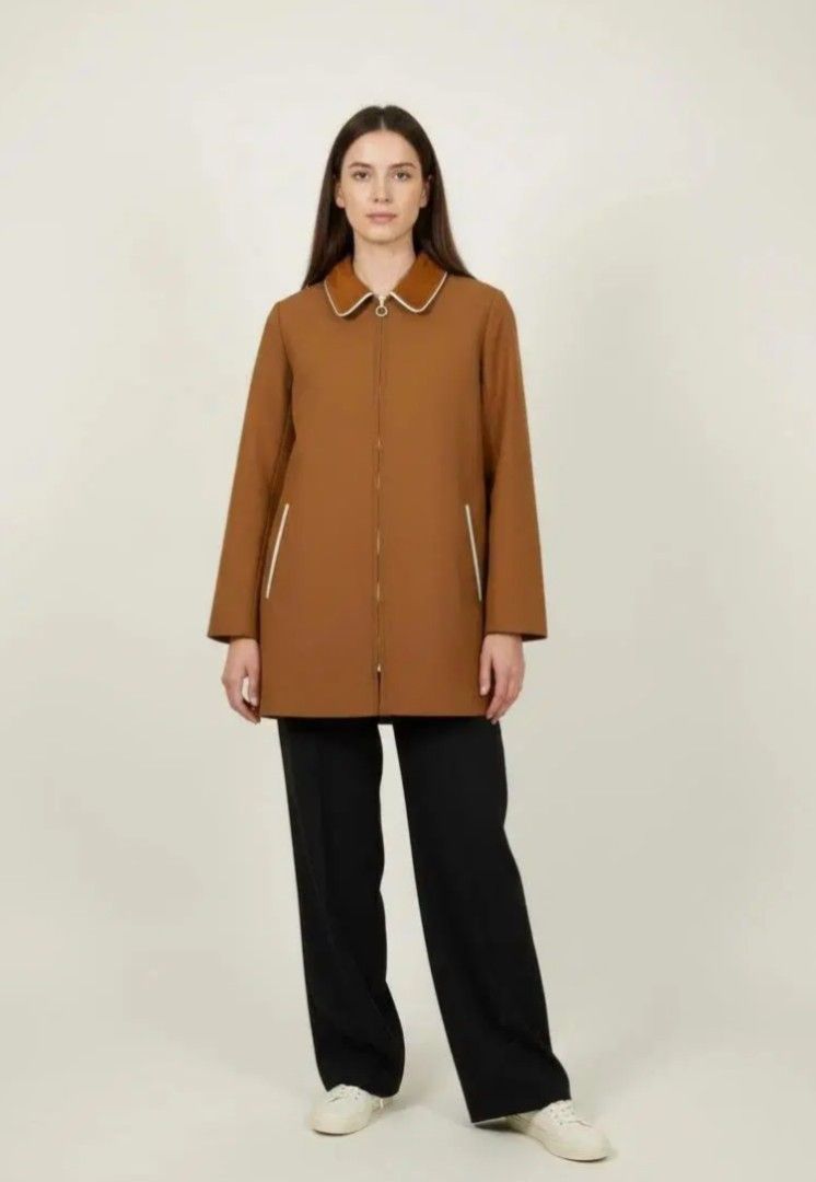 AUTHENTIC SANDRO PARIS SUEDE COLLAR COAT JACKET (Category: Luxury Apparel) located in Cebu City. Submitted by kramarklegitseller_2022 (Listing ID 1469474818, Image 3). Description: SANDRO PARIS SUEDE COLLAR COAT JACKET ‼️BROWN COLORWAY‼️ SIZE 36 WIDTH "20 LENGTH "29 AS NEW CONDITION 10/10 COLORATE NO ISSUE NEED WASH 1,750 + SF CEBU LOCATION 📍 CAN SHIP NATIONWIDE 🚢 🛫.