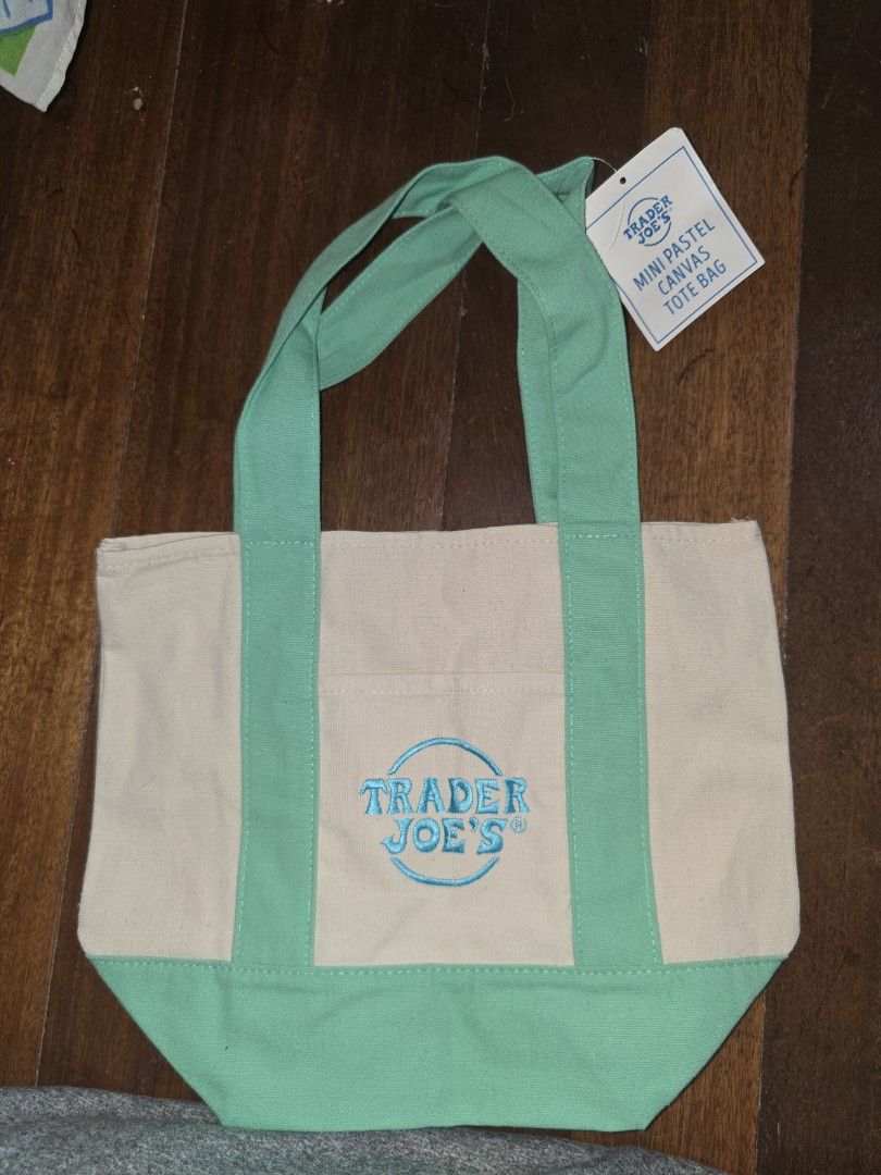 Authentic Trader Joe's Pastel Canvas Tote Bag (Category: Tote Bags) located in Lipa City. Submitted by shoplistaavenue (Listing ID 1469513536, Image 1). Description: Authentic Trader Joe's Mini Pastel Canvas Tote Bags Selling the highly sought-after, viral limited-edition Trader Joe's Mini Pastel Canvas Totes! These are authentic, completely brand new with tags and imported directly from the US. Perfect for quick errands, lunch bags, or a trendy 