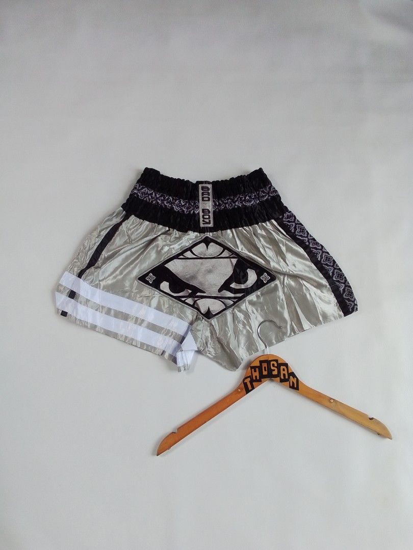 Bad Boy Muay Thai Shorts Silver Black (Category: Shorts) located in Malilipot. Submitted by santosbolofer (Listing ID 1469451107, Image 2). Description: Bad Boy Muay Thai Shorts Silver Black Waistline 28 to 30 Length 14.5 Good as new . 450 plus sf Loc. Bicol.