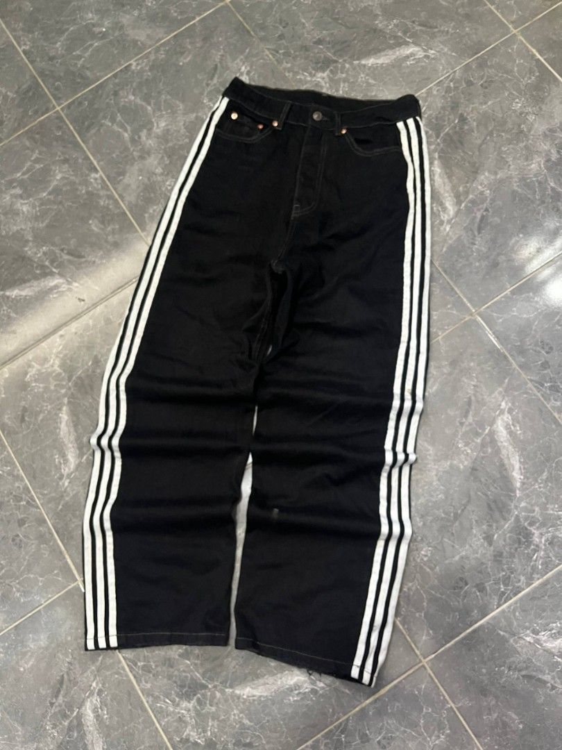 Balenciaga ❌ Adidas 3 lines (Category: Jeans) located in Cabagan. Submitted by ronesmabe (Listing ID 1469496287, Image 1). Description: 28-31 44 L 10 leghole minimal stain need wash excellent condition 10/10.