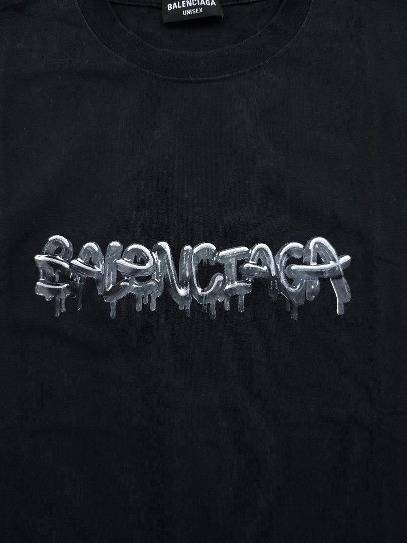Balenciaga Slime Crewneck Tee (Category: Luxury Apparel) located in Bulacan. Submitted by emilj23 (Listing ID 1469430168, Image 2). Description: Balenciaga Slime Crewneck Tee Size XS on tag L 27 W 20 Condition 9.5/10 Color rate 9.5/10 No Issue.