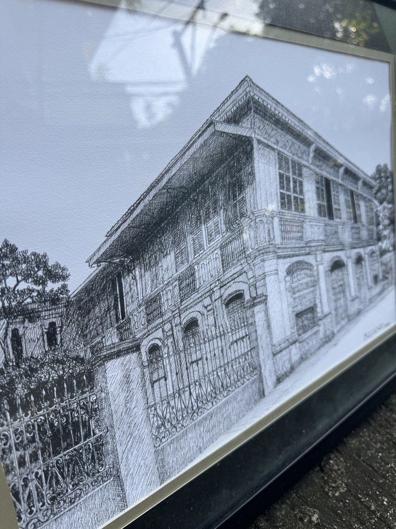 Balgando 2020 Hand Drawn ✍️ (Category: Art & Prints) located in Quezon City. Submitted by luckypicker.25 (Listing ID 1469398092, Image 2). Description: Artist: Balgando (Dated 2020) Subject: Ancestral house a traditional historical architecture with intricate line work. Size 16" x 21" Signed on the bottom right corner. Comes in a simple black frame with a neutral mat, ready to hang or display. Ideal for Art collectors and local heritage enthusias