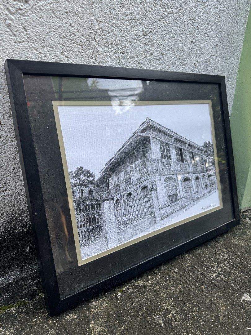Balgando 2020 Hand Drawn ✍️ (Category: Art & Prints) located in Quezon City. Submitted by luckypicker.25 (Listing ID 1469398092, Image 1). Description: Artist: Balgando (Dated 2020) Subject: Ancestral house a traditional historical architecture with intricate line work. Size 16" x 21" Signed on the bottom right corner. Comes in a simple black frame with a neutral mat, ready to hang or display. Ideal for Art collectors and local heritage enthusias
