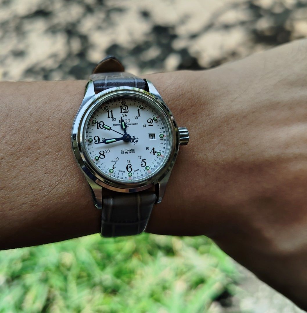 Ball Trainmaster 60seconds (Category: Luxury Watches) located in General Santos City (Dadiangas). Submitted by pureturtle_033 (Listing ID 1469426089, Image 3). Description: Ball Trainmaster 60 Nl1038d Cal. 2671 28,800 vph 25 Jewels Equipped with built-in anti-shock protection systems Classic blued steel hands 316L 28-29mm Case w/o Crown Screw Down Signed Crown Scratch-resistant, anti-reflective domed sapphire crystal Transparent exhibition sapphi