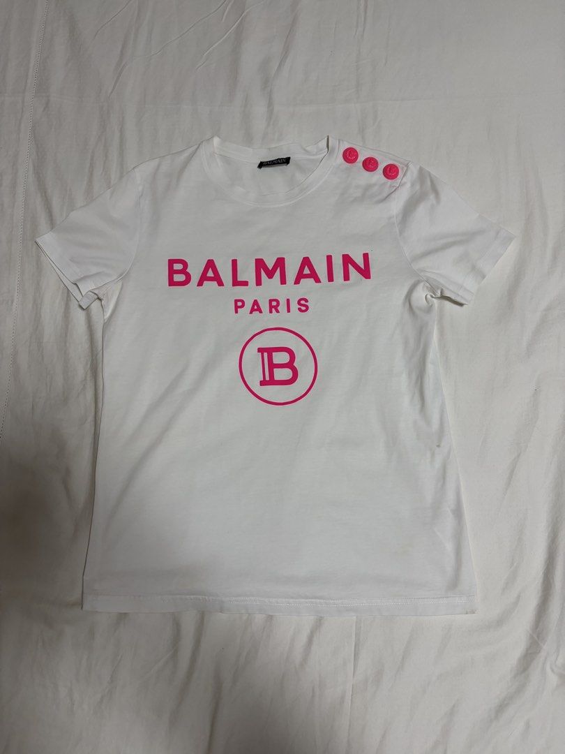 Balmain Logo Shirt (Category: Luxury Apparel) located in Pasig City. Submitted by chamoisee (Listing ID 1469521436, Image 1). Description: Balmain Logo Shirt small on tag 18”x25”.