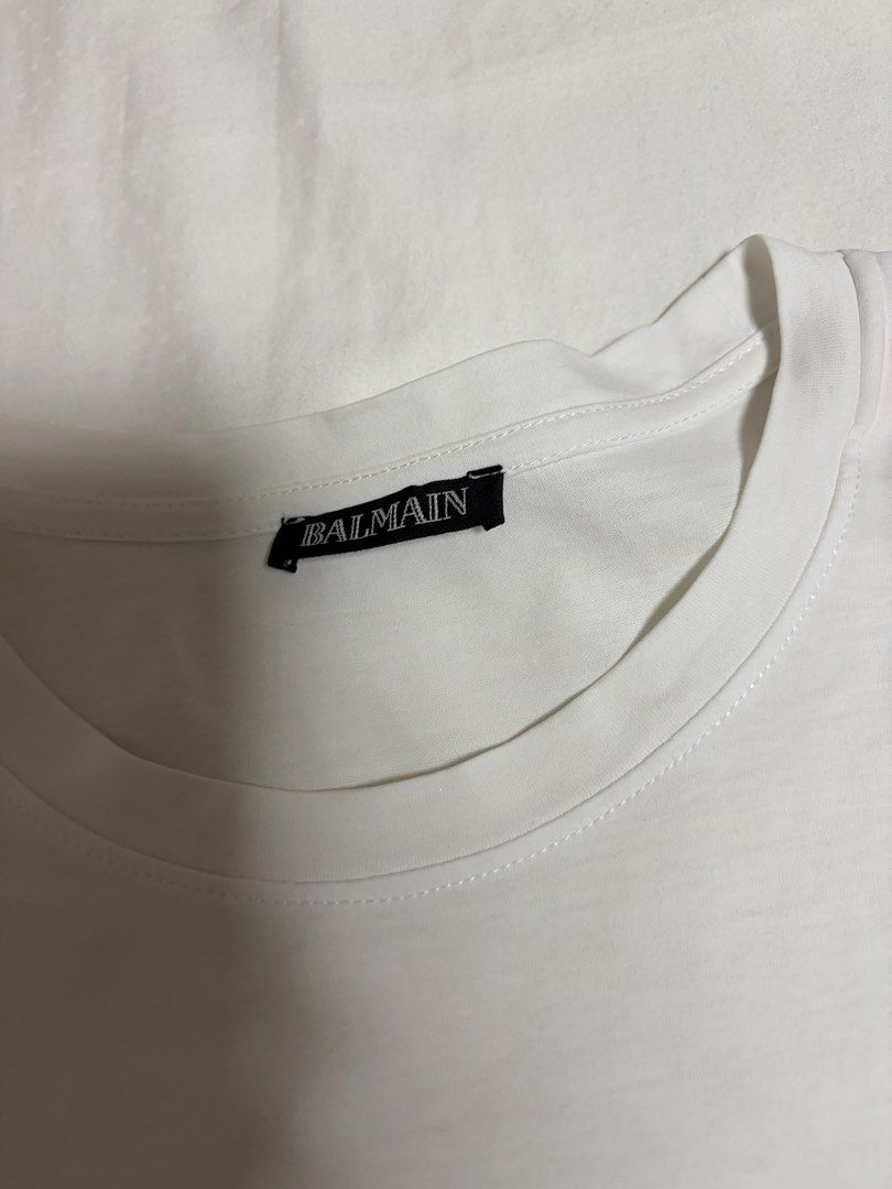 Balmain Logo Shirt (Category: Luxury Apparel) located in Pasig City. Submitted by chamoisee (Listing ID 1469521436, Image 3). Description: Balmain Logo Shirt small on tag 18”x25”.
