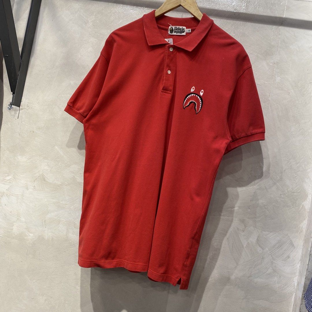Bape Shark PoloShirt (Category: Tshirts & Polo Shirts ) located in Quezon City. Submitted by rebirthalley (Listing ID 1469458388, Image 3). Description: Width-22.5 Length-30 Sleeve-9 Shoulder-20.5 Hem-22.5 Excellent Condition No flaws.