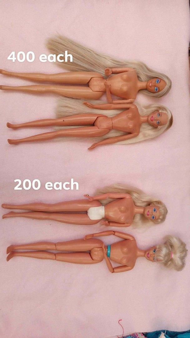 Barbie and Ken Dolls Assorted Lot (Category: Kids Toys) located in Manila. Submitted by kryssssyy (Listing ID 1469569677, Image 2). Description: - Preloved Barbie and Ken dolls available individually - Price range: ₱70 to ₱700 (prices marked in photos) - Variety of styles, colors, and hair lengths - Condition note: Some dolls have minor flaws such as yellowing legs, chest discoloration, or trimmed hair - Ideal for customizers, collectors, and pla