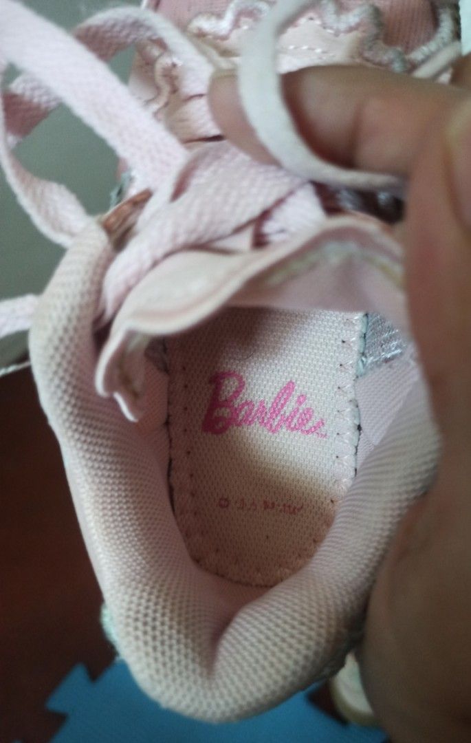 Barbie Pink Toddler Sneakers (Category: Babies & Kids Fashion) located in Manila. Submitted by loloeve12117993 (Listing ID 1469408924, Image 2). Description: - Adorable pink Barbie sneakers with matching laces - Classic casual design with signature Barbie branding on the side and inner sole - Cute tiny heart graphic near the heel - Durable brown rubber soles with grippy texture for active kids - Perfect for daily wear and little ones on the move.