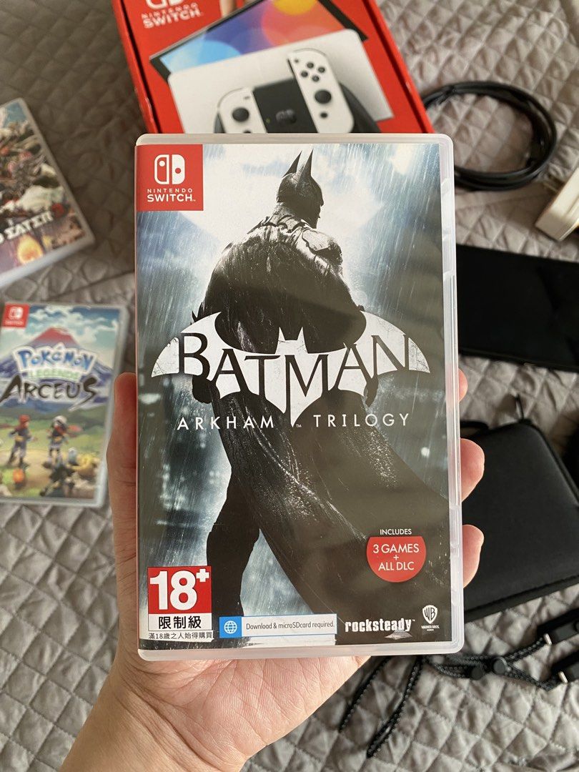 Batman Arkham Trilogy Nintendo Switch Physical Game (Category: Nintendo) located in Manila. Submitted by ims.sshi (Listing ID 1469456128, Image 1). Description: - Platform: Nintendo Switch - Title: Batman Arkham Trilogy (Asylum, City, and Knight) - Includes: All game-related DLCs - Condition: Tested and working perfectly - Inclusion: Cartridge and original case - Perfect bundle for action-adventure fans!.