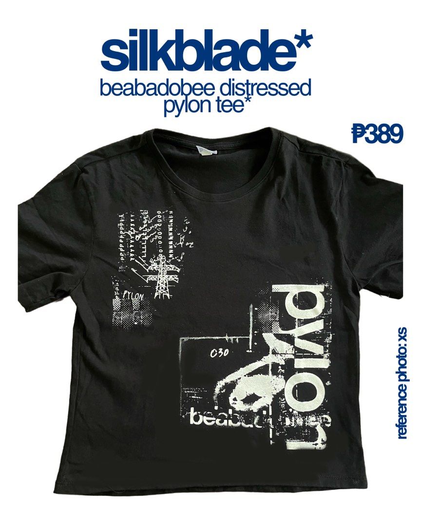 beabadoobee 1of1 distressed pylon shirt | PRE-ORDER (Category: Shirts) located in General Trias. Submitted by ilovenumetal (Listing ID 1465934985, Image 1). Description: made this distressed graphic tee for bea’s new album. graphic made by me and screenprinted this. no AI used and no to fast fashion! kindly send me a dm if you’d want to order :) sizes: XS,S, M 90% cotton material payment first basis #grunge #alt #beabadoobee.