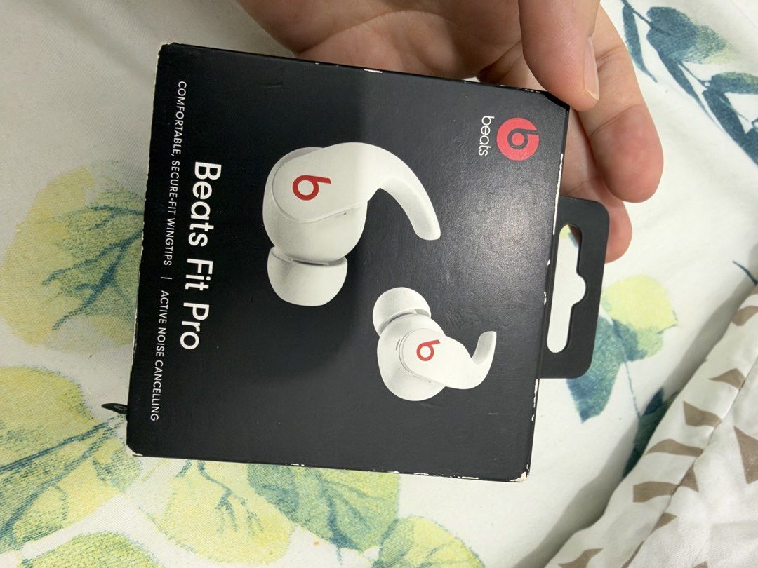 Beats Fit Pro True Wireless Earbuds White (Category: Earphones) located in Manila. Submitted by mariasells05 (Listing ID 1469522888, Image 3). Description: - Authentic Beats Fit Pro wireless earbuds in White (Model A2576) - Active Noise Cancelling (ANC) to block out distractions - Secure-fit wingtips for all-day comfort and stability during workouts - Includes original packaging box with all printed labels intact - negotiable for sure buyer.
