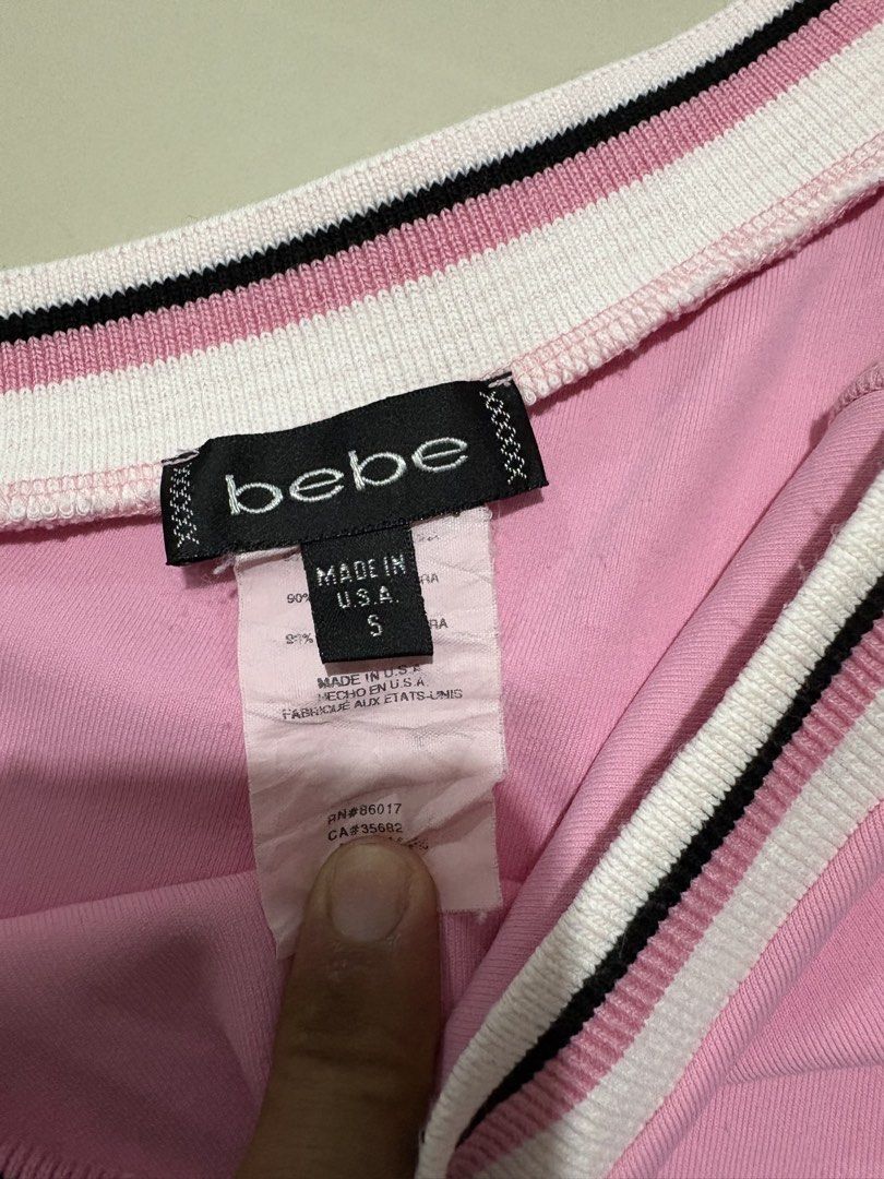 Bebe One Shoulder Tank Tops (Y2K) (Category: Longsleeves) located in Echague. Submitted by jake_rc (Listing ID 1469501449, Image 2). Description: Bebe One Shoulder Tank Tops Size Small on tag Issue: ligth black stain/super mini lints Price 550 plus SG.