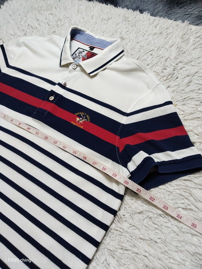 Beverly Hills mens stripes. (Category: Tshirts & Polo Shirts ) located in Manila. Submitted by lexusthrift1995 (Listing ID 1469411561, Image 2). Description: Size- MEDIUM on tag Dimension- 20x28 Color rate- 9/10 Condition- 9/10 issue- no issue but need wash good condition ‼️300.pesos plus shipping fee 💸MODE OF PAYMENT- GCASH payment first 🚛MODE OF DELIVERY- J&T or LALAMOVE 📍LOCATION- NORTH CALOOCAN CAMARIN BRGY.177 1705 SUNFLOWER STREET. 🗒Not
