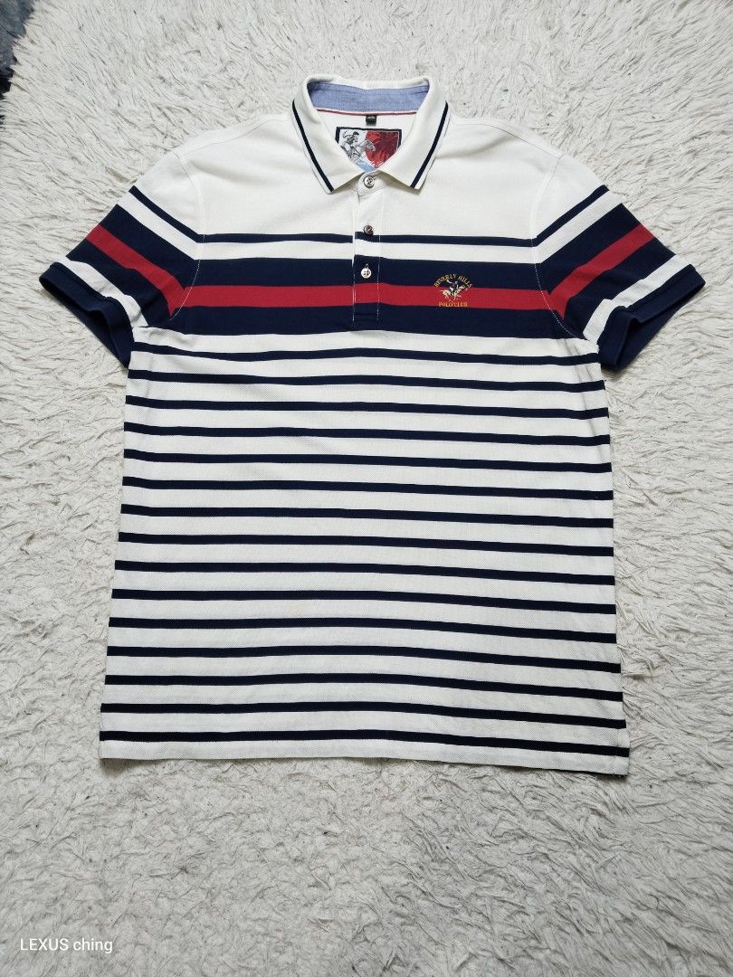 Beverly Hills mens stripes. (Category: Tshirts & Polo Shirts ) located in Manila. Submitted by lexusthrift1995 (Listing ID 1469411561, Image 1). Description: Size- MEDIUM on tag Dimension- 20x28 Color rate- 9/10 Condition- 9/10 issue- no issue but need wash good condition ‼️300.pesos plus shipping fee 💸MODE OF PAYMENT- GCASH payment first 🚛MODE OF DELIVERY- J&T or LALAMOVE 📍LOCATION- NORTH CALOOCAN CAMARIN BRGY.177 1705 SUNFLOWER STREET. 🗒Not