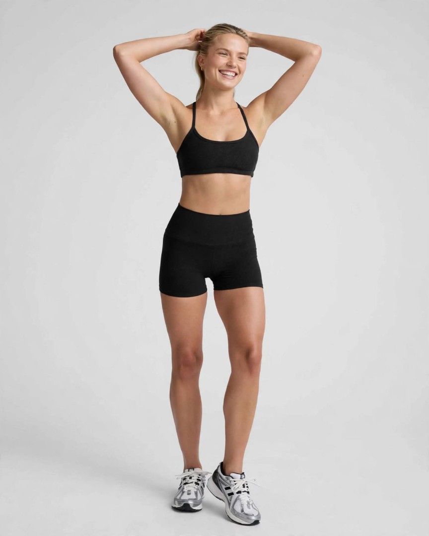 Beyond Yoga Hi Rise Biker Short (Category: Activewear) located in Rizal. Submitted by timeless_shop (Listing ID 1469455378, Image 2). Description: 🖤 Original Beyond Yoga Spacedye High Waisted Biker Shorts - Black 📏 Size: Medium on Tag (Best fit 26-28 waistline) 📝 Details: - Length: 13 inches - Width: 12 inches flat laid - Fabric: Spacedye - super soft, stretchy & squat-proof 💨 - Design: High waisted + no front seam - Style: Biker shorts / Yog