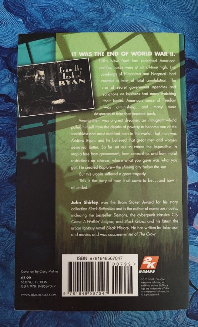 Bioshock Rapture by John Shirley (Category: Storybooks) located in Mandaluyong City. Submitted by friendpatine (Listing ID 1469436541, Image 2). Description: - Prequel to Bioshock 1 game - Sci-fi/Dystopian - Video game book - issues: foxing and spotting - no annotations, markings, or writing.