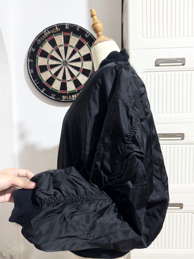 Black Bomber Jacket (Category: Coats, Jackets and Outerwear) located in Manila. Submitted by thechobecloset (Listing ID 1469523927, Image 2). Description: FIX PRICE Size: M Pre-Loved .