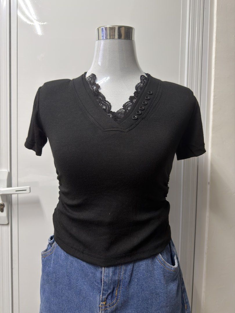 Black Button Top (Category: Blouses) located in Manila. Submitted by signatureessentialsph (Listing ID 1469557475, Image 1). Description: Color: Black Small-Medium Dm if interested .