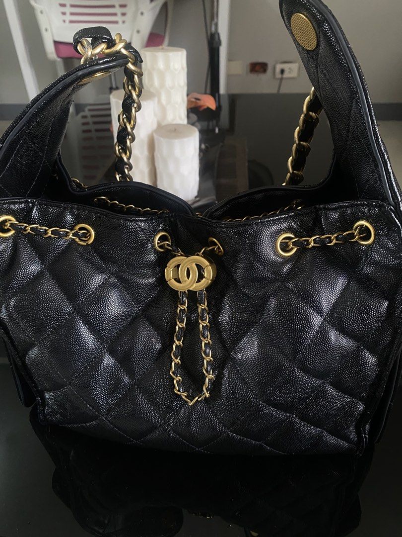Black Quilted Leather Shoulder Bag with Gold Hardware (Category: Shoulder Bags) located in Manila. Submitted by pattydeclutters (Listing ID 1469407918, Image 1). Description: Material: Durable leather with classic diamond quilting Color: Black with luxury gold-tone hardware Condition: Pristine, clean stitching throughout RFS: too many bags.